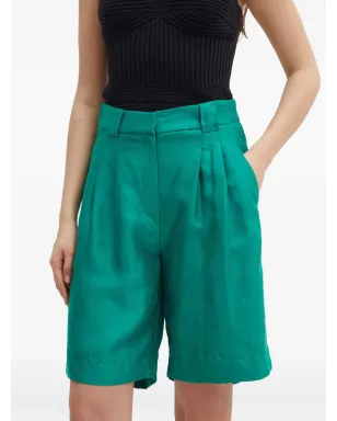 La Petite Française Savoureux pleated tailored shorts - Green - サムネイル1