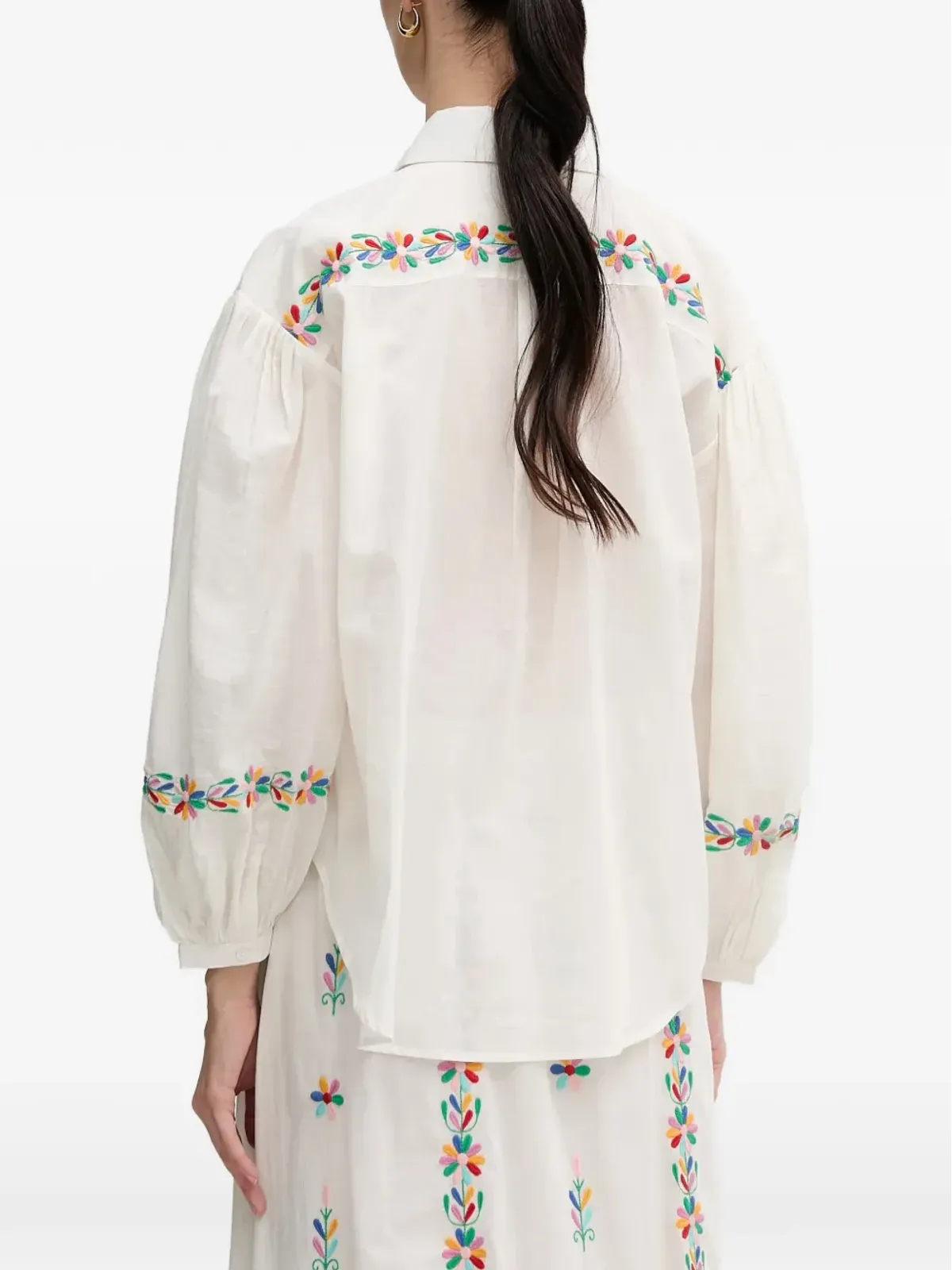 La Petite Française Chen embroidered shirt - Neutrals - 画像4