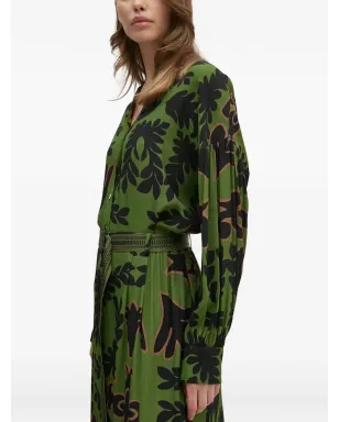 La Petite Française Chercheuse floral-print shirt dress - Green - サムネイル1