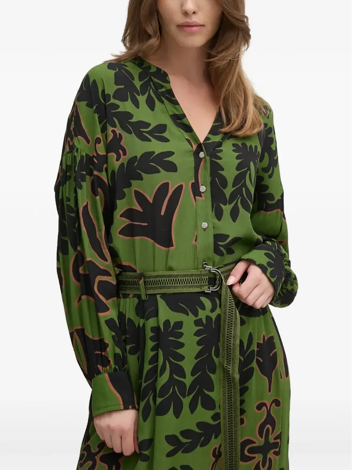 La Petite Française Chercheuse floral-print shirt dress - Green - 画像3