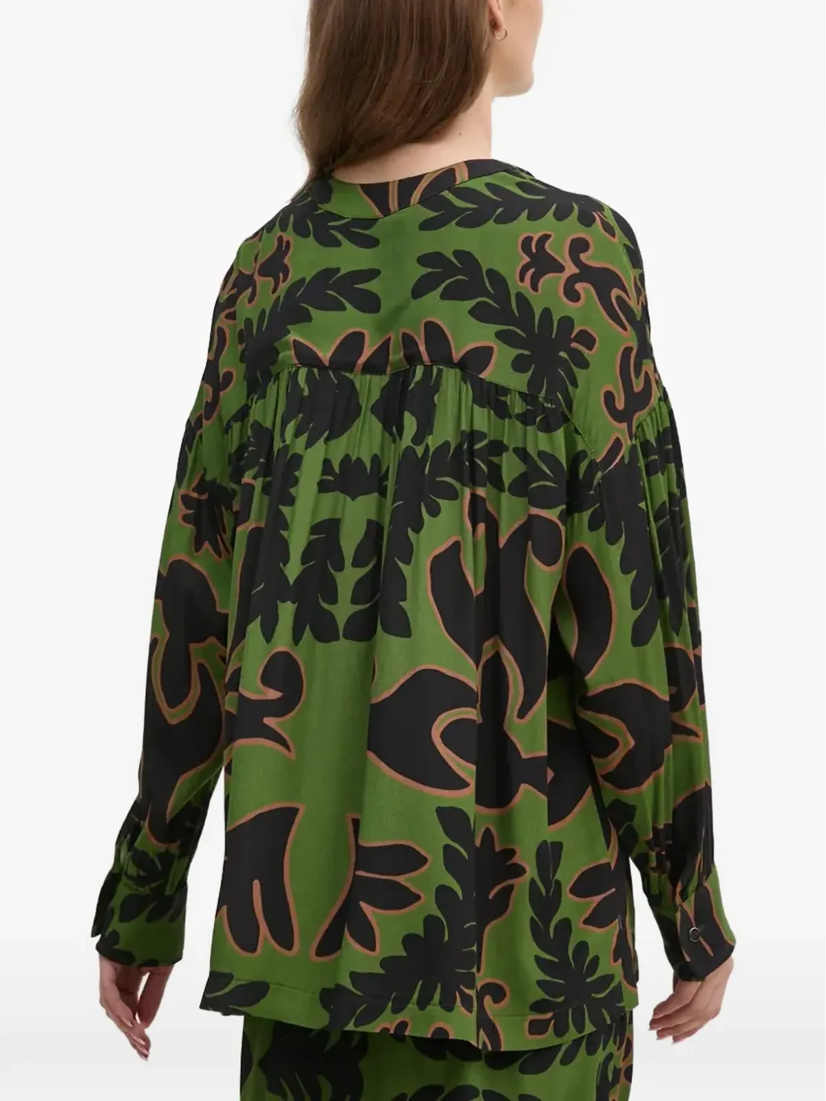 La Petite Française Chercheuse floral-print shirt dress - Green - 画像4