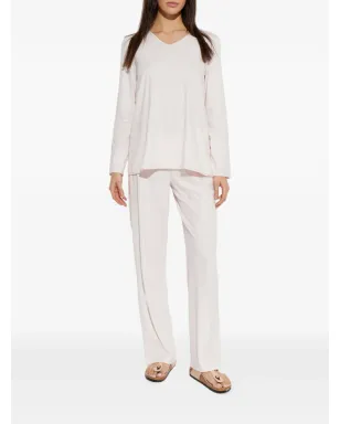 Hanro Vネックパジャマセット - ピンク - サムネイル3