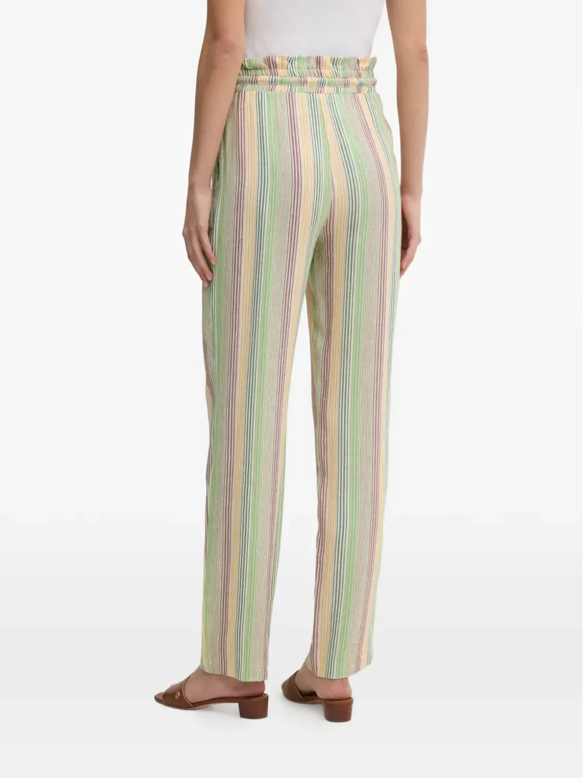 La Petite Française Petrus striped drawstring trousers - Green - 画像3