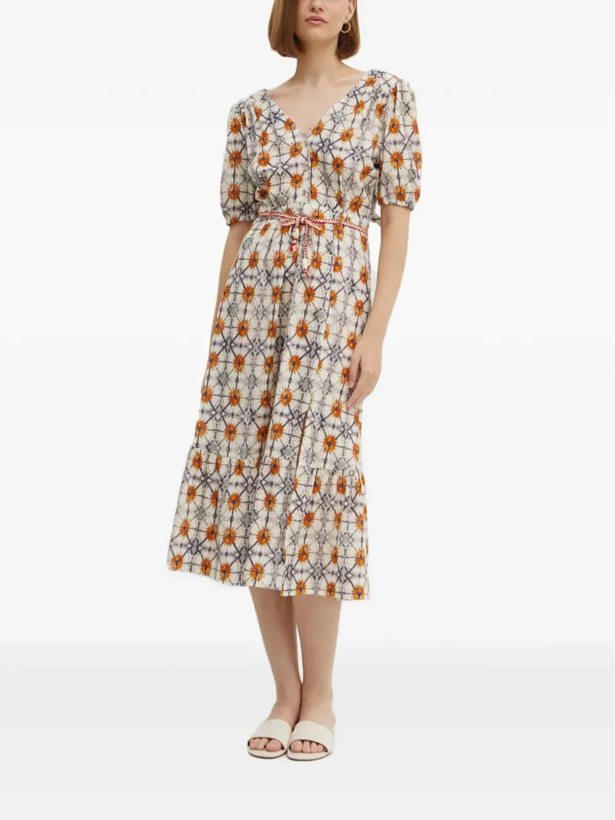 La Petite Française Reconfort printed tie midi dress - 画像2