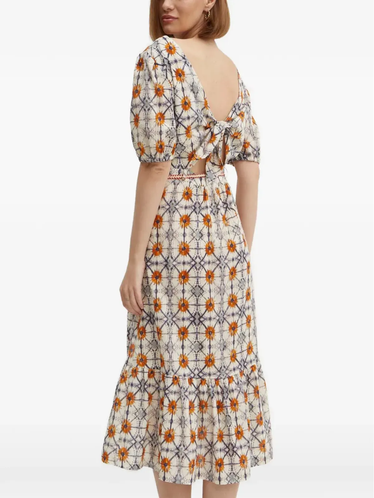 La Petite Française Reconfort printed tie midi dress - 画像3