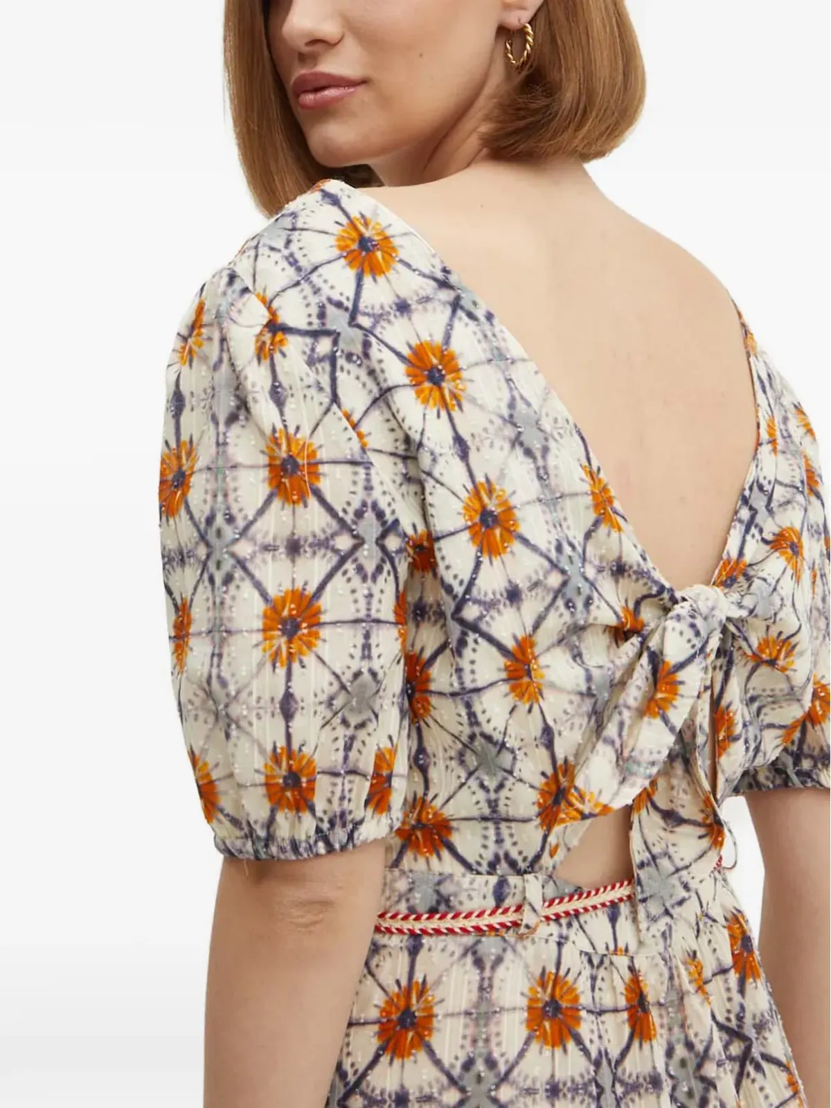 La Petite Française Reconfort printed tie midi dress - 画像4