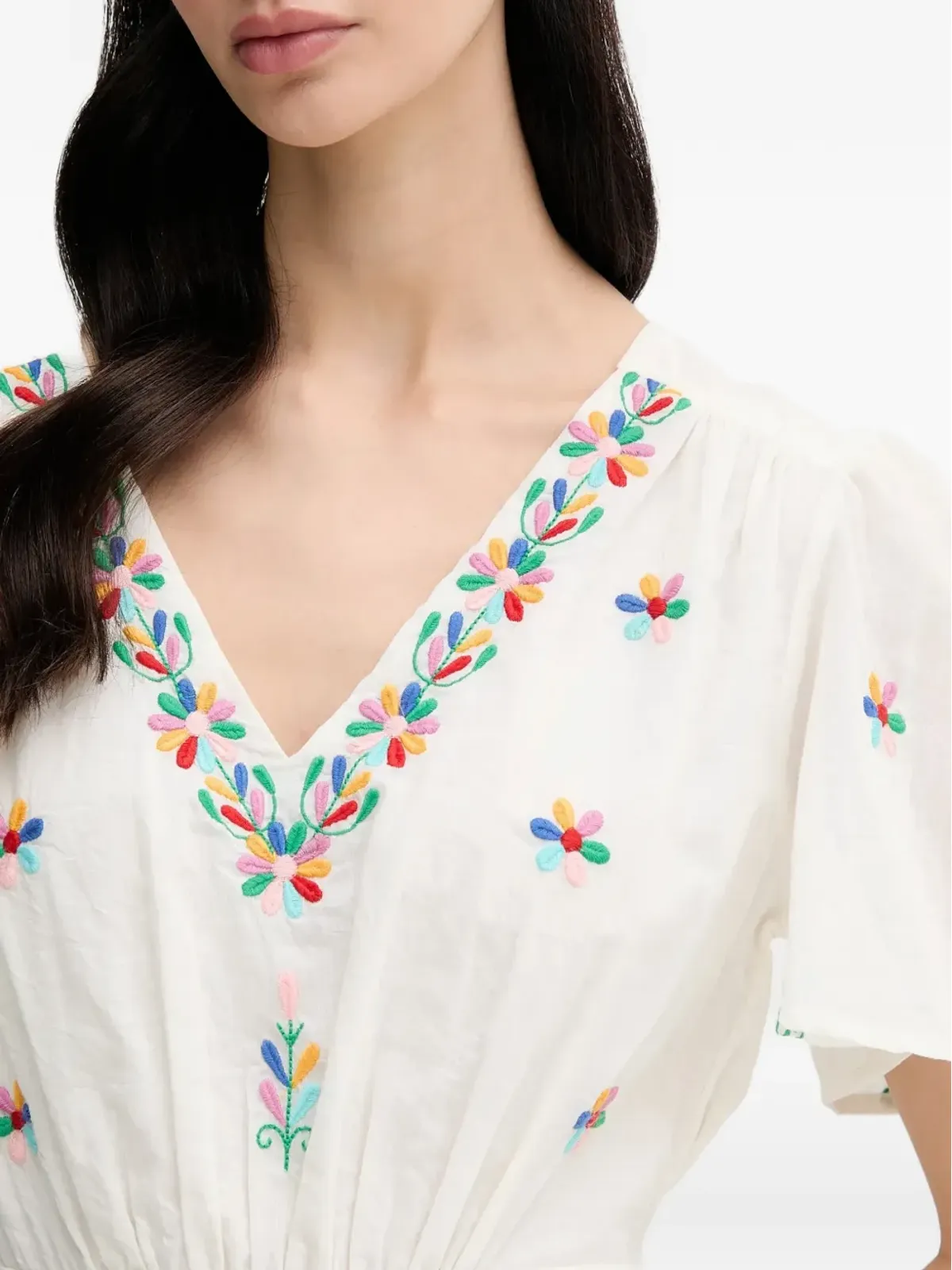 La Petite Française Rachele 刺繍入りVネック マキシドレス - 画像5