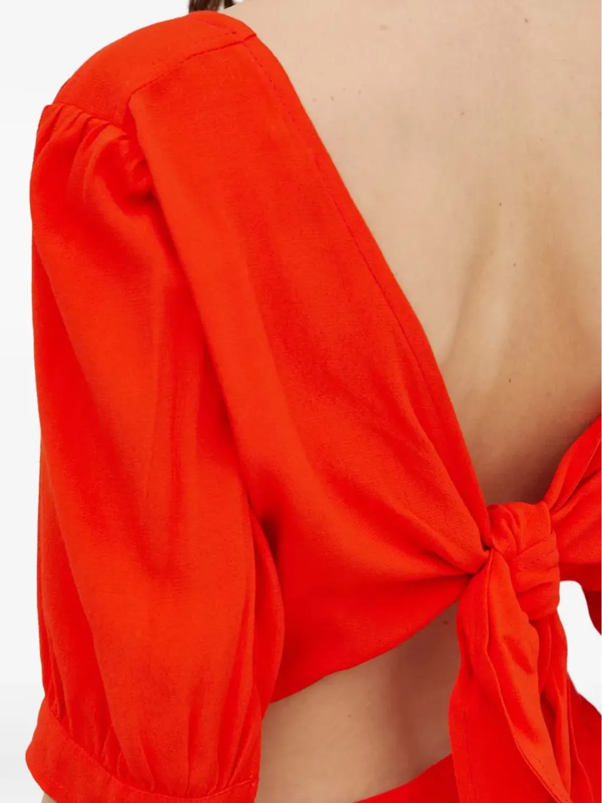 La Petite Française Retard tie-back V-neck dress - Red - 画像4