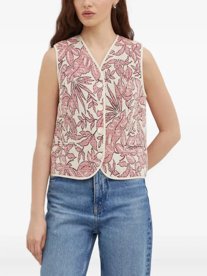 La Petite Française La Petite Française ガミン フローラル Vネック ベストの商品画像