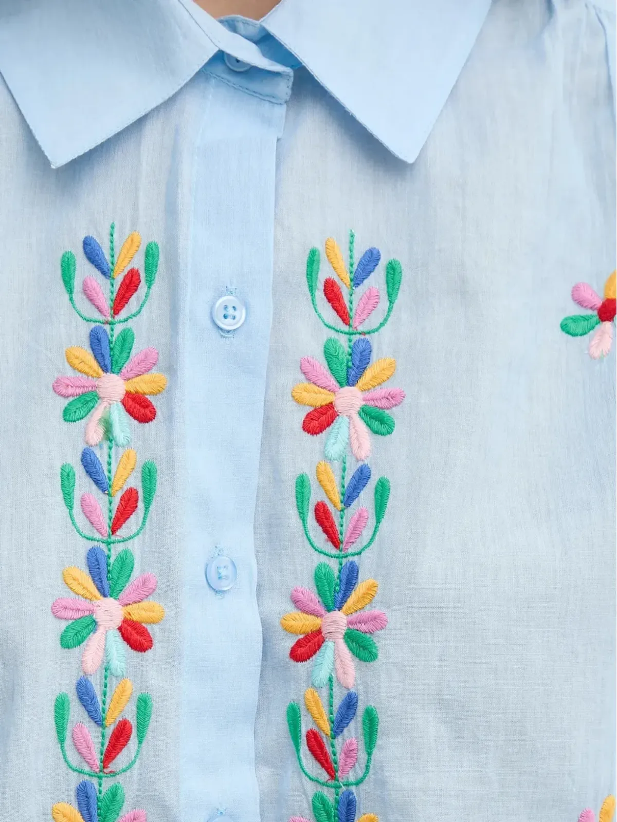 La Petite Française Chen刺繍ボタンシャツ - 画像5