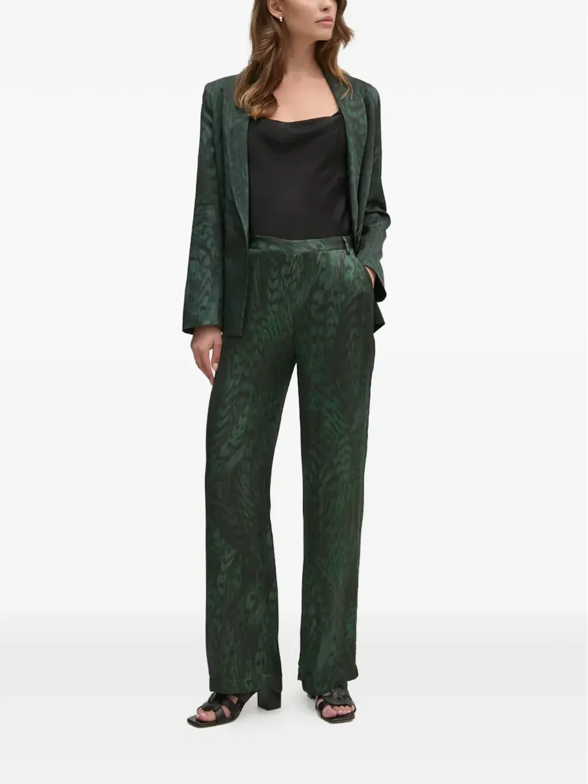 La Petite Française Vaporeuse printed blazer - Green - 画像2