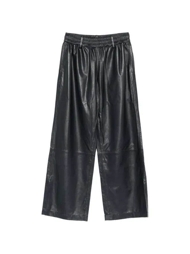 Utzon Utzon ウエストゴム入りレザーのパンツ - ブラックの商品画像