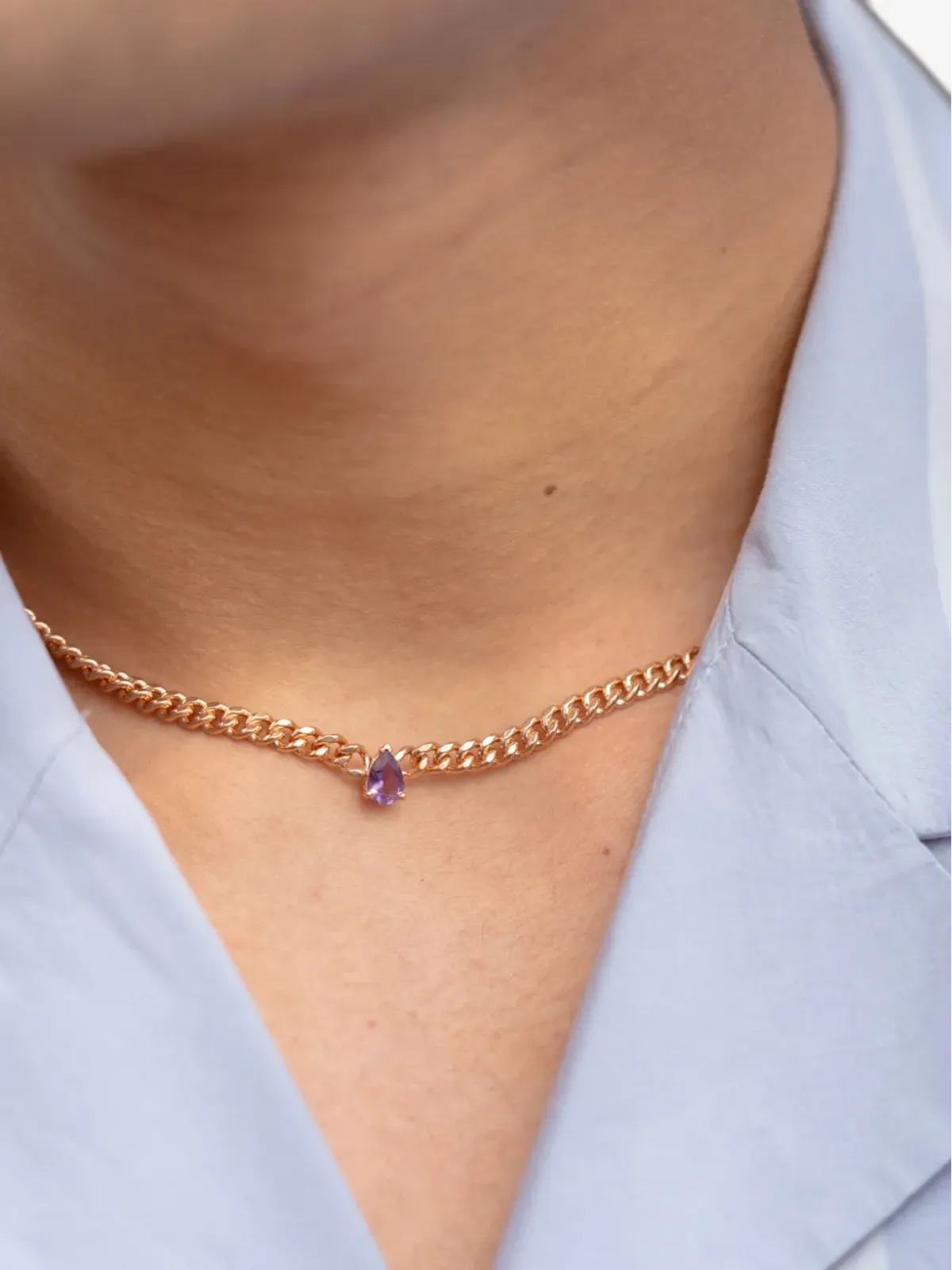 NORMA JEWELLERY アメジスト ペアカット ネックレス - 画像2