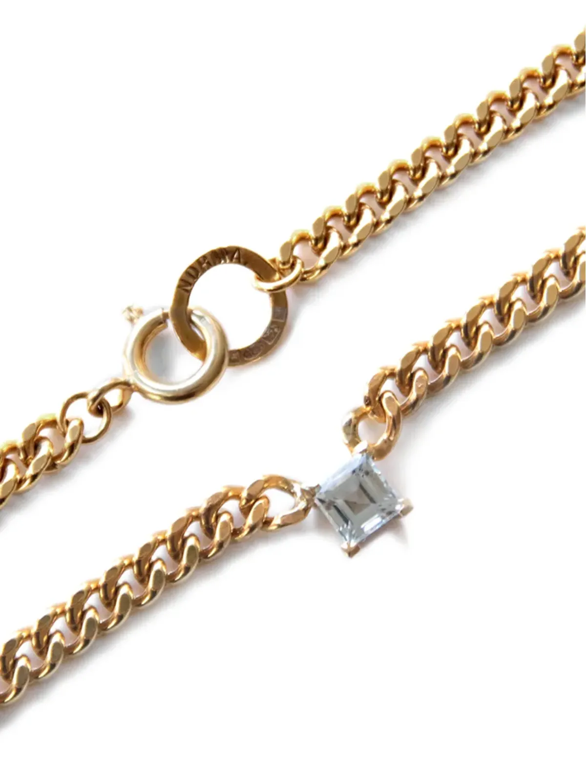 NORMA JEWELLERY アクアマリン スクエアカット ネックレス - ゴールド - 画像3