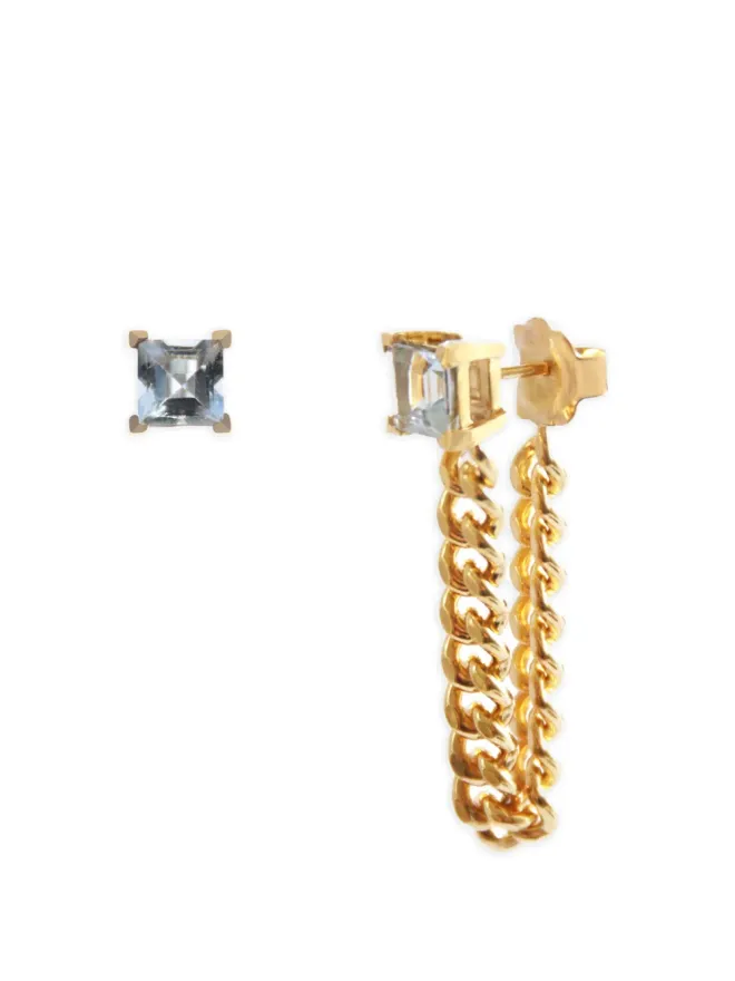 NORMA JEWELLERY NORMA JEWELLERY アクアマリン スクエアドロップ イヤリングの商品画像
