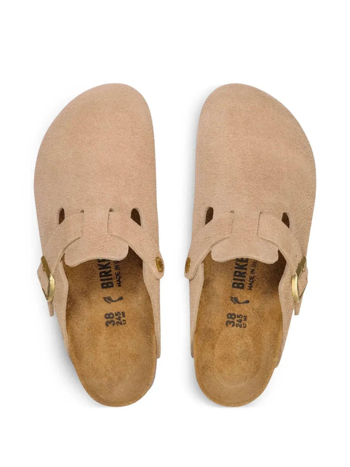 Birkenstock ボストン スエード メタルバックル スリッパ - 画像3