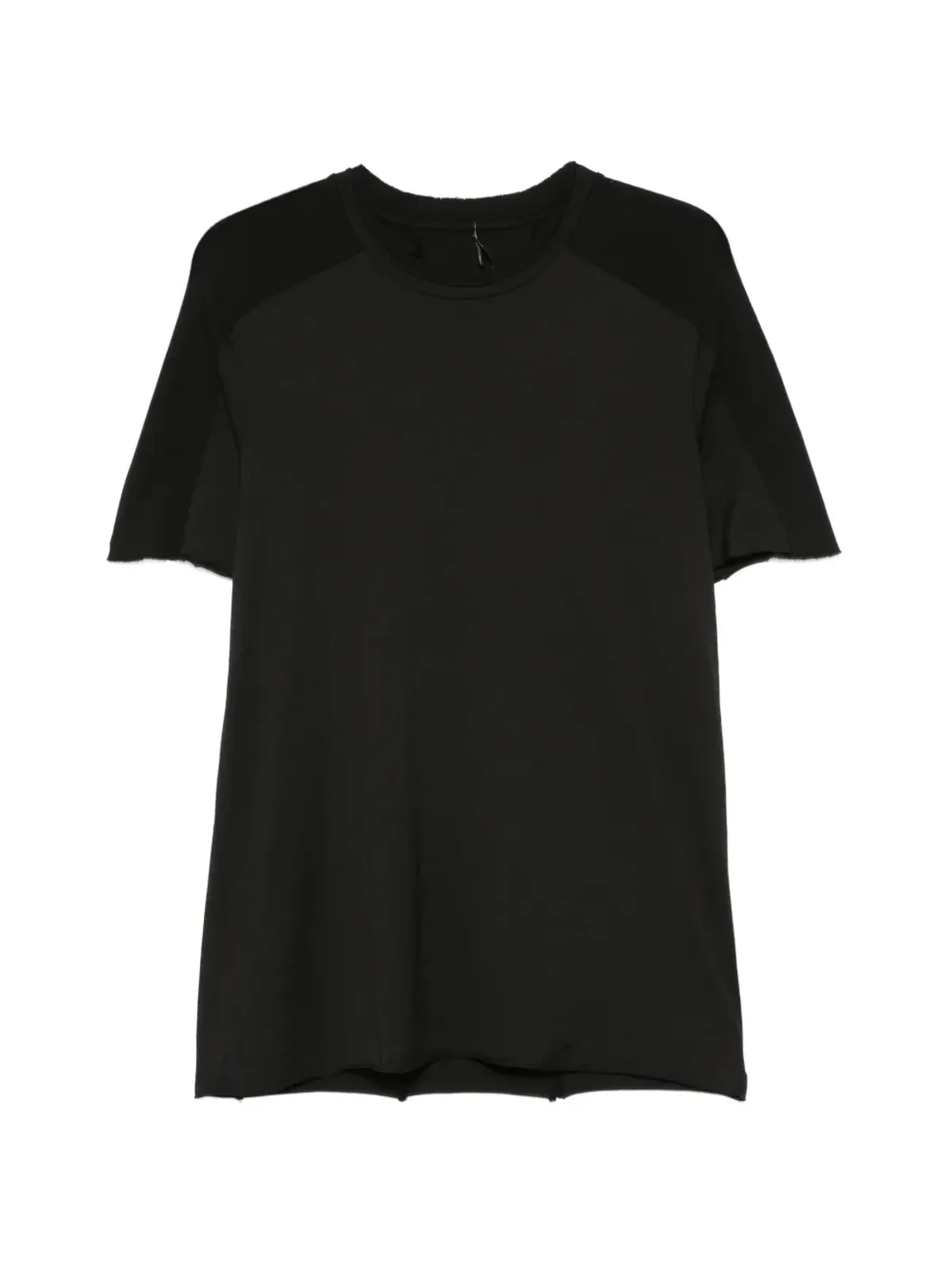 Masnada ほつれヘムパネルデザインTシャツ ブラック - 画像1
