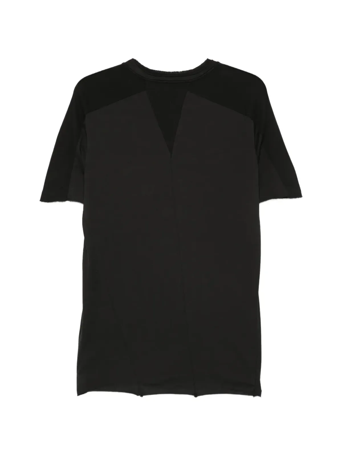 Masnada ほつれヘムパネルデザインTシャツ ブラック - 画像2