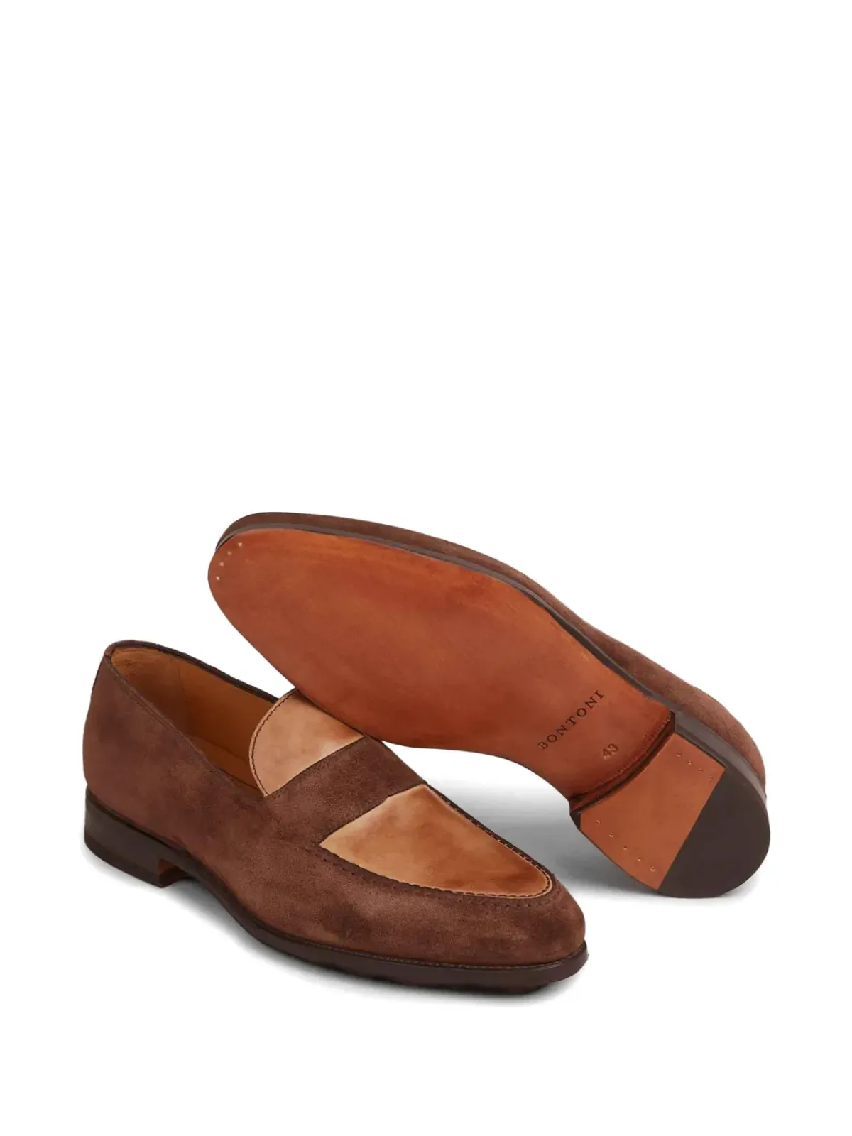 Bontoni パネルドレザー ローファー ブラウン - 画像4