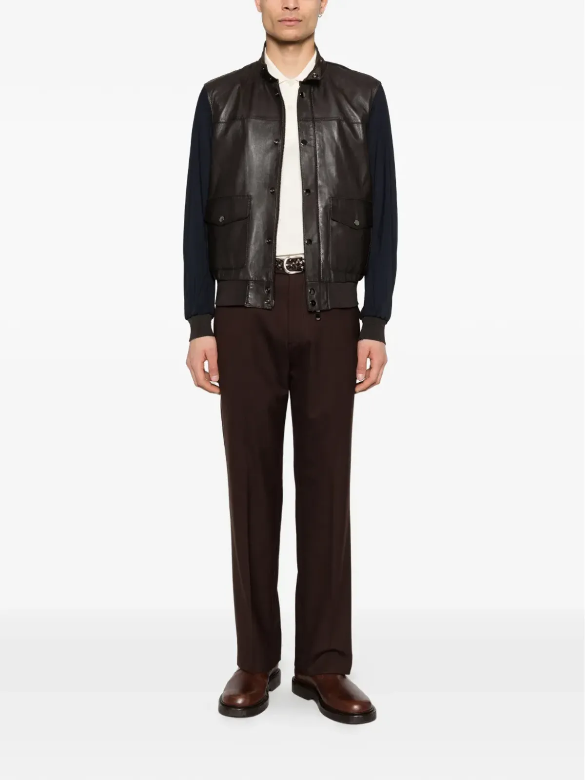 THE JACK LEATHERS brown leather jacket - 画像2