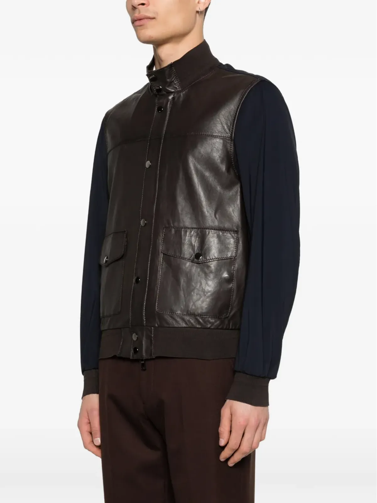 THE JACK LEATHERS brown leather jacket - 画像3