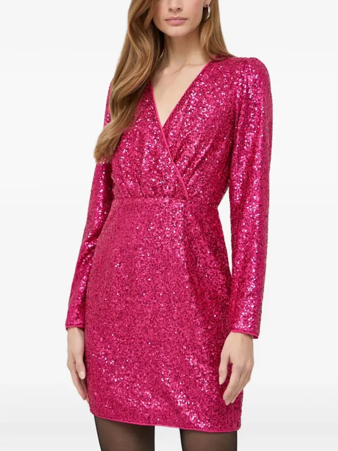 Morgan Morgan スパンコールVネックミニドレスの商品画像