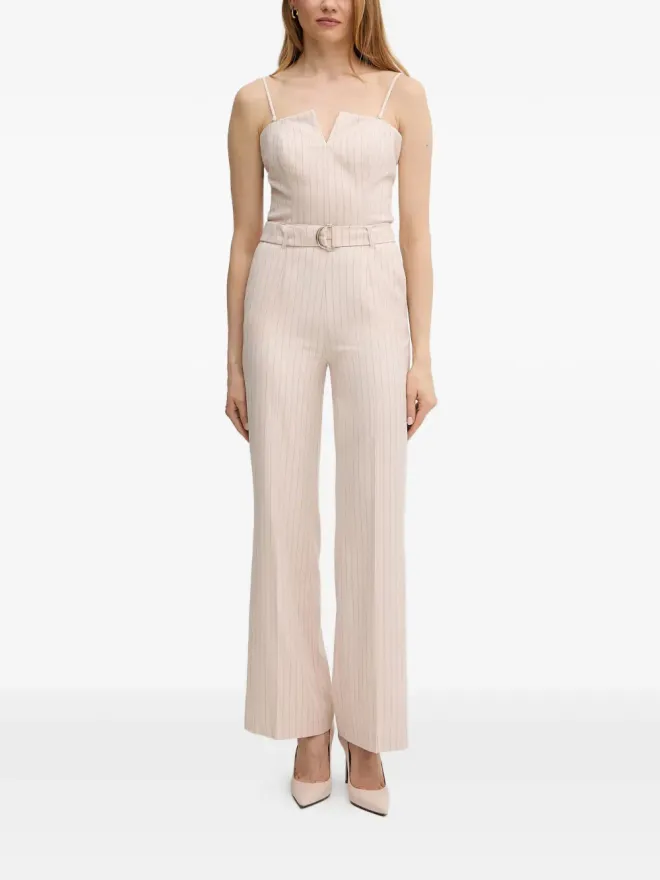 Morgan Morgan ストライプ柄ベルト付きジャンプスーツの商品画像