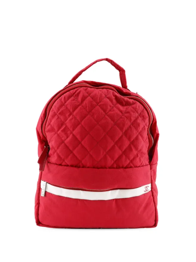 CHANEL Pre-Owned CHANEL Vintage キルテッド ナイロン ココ・マーク バックパック レッドの商品画像