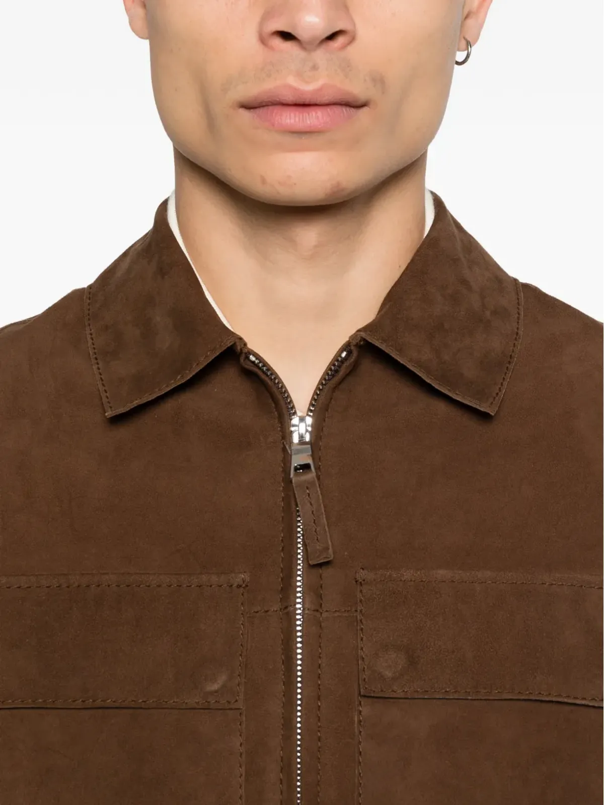 THE JACK LEATHERS ジップアップ レザージャケット - Brown - 画像5