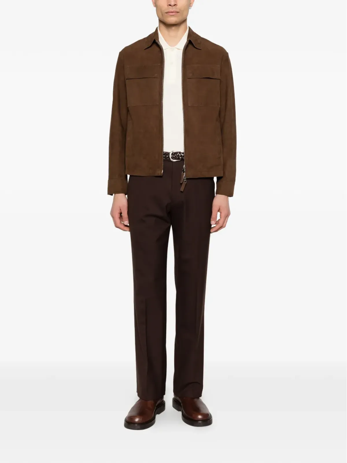 THE JACK LEATHERS ジップアップ レザージャケット - Brown - 画像2