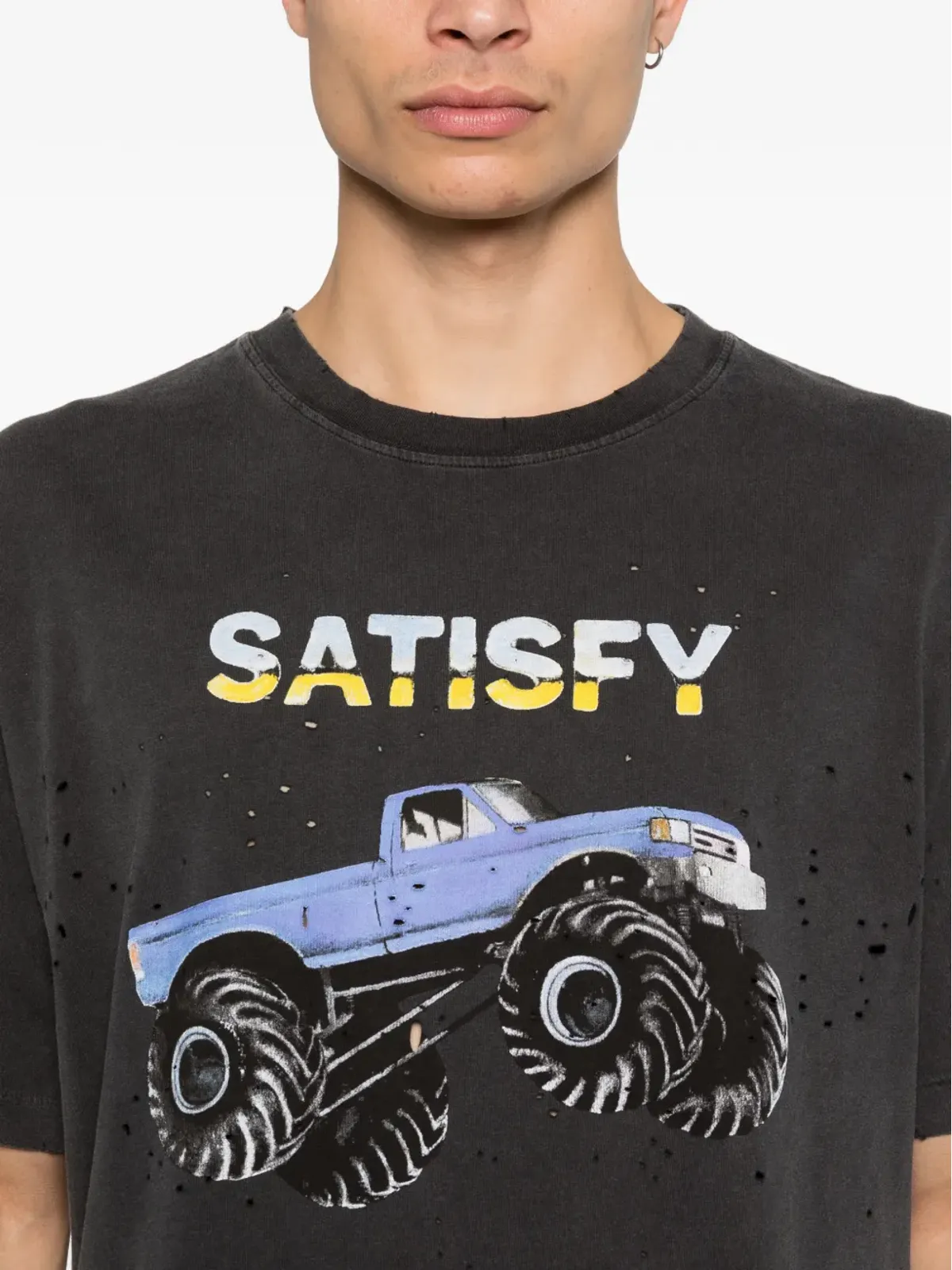 Satisfy グラフィックプリントTシャツ（グレー） - 画像5
