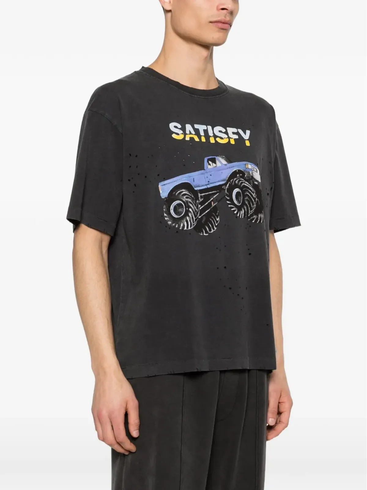 Satisfy グラフィックプリントTシャツ（グレー） - 画像3