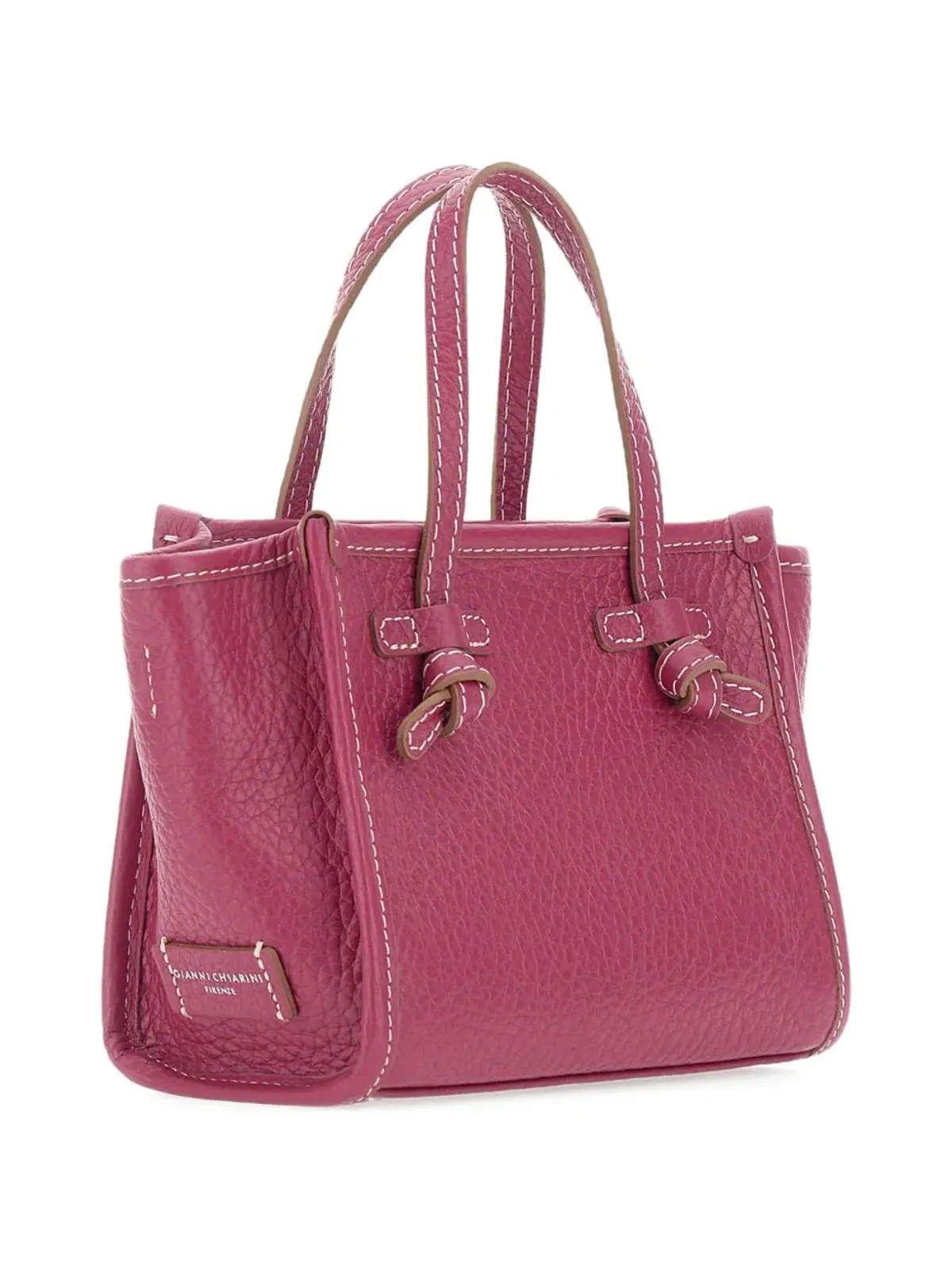 MARCELLA CLUB grained zip leather tote bag - Pink - 画像2