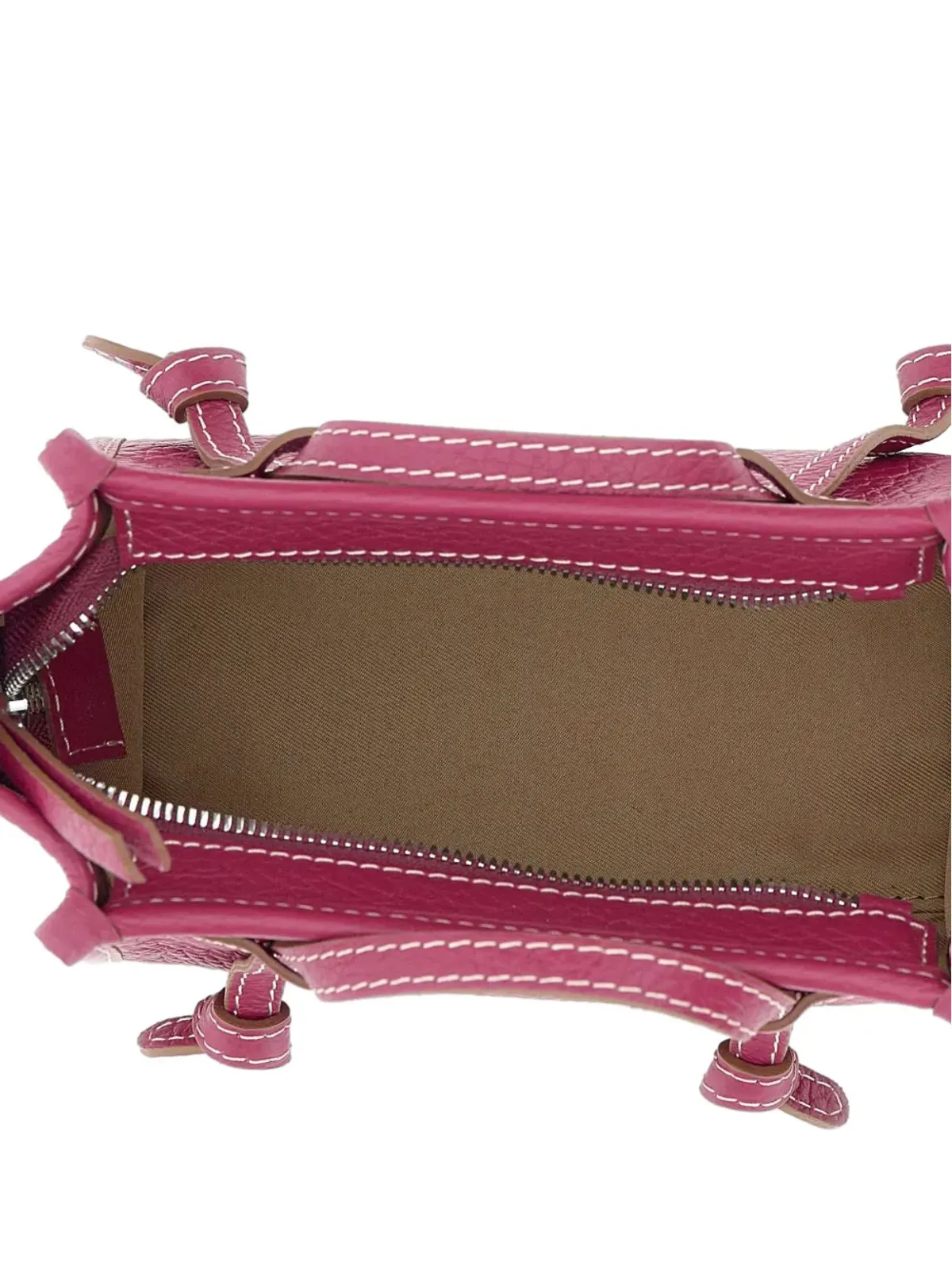 MARCELLA CLUB grained zip leather tote bag - Pink - 画像4