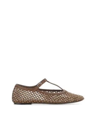 strategia shoes Jewel All Over Strass T-strap pumps - Brown - サムネイル1