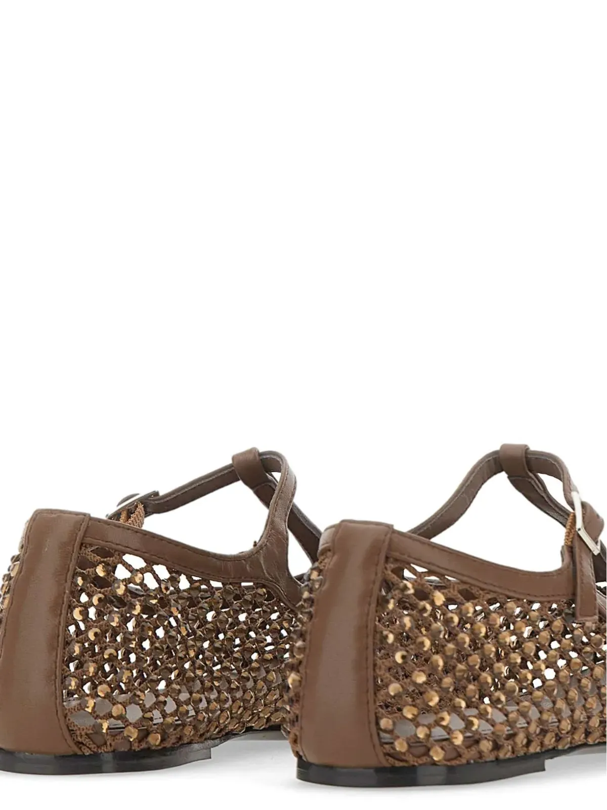 strategia shoes Jewel All Over Strass T-strap pumps - Brown - 画像5