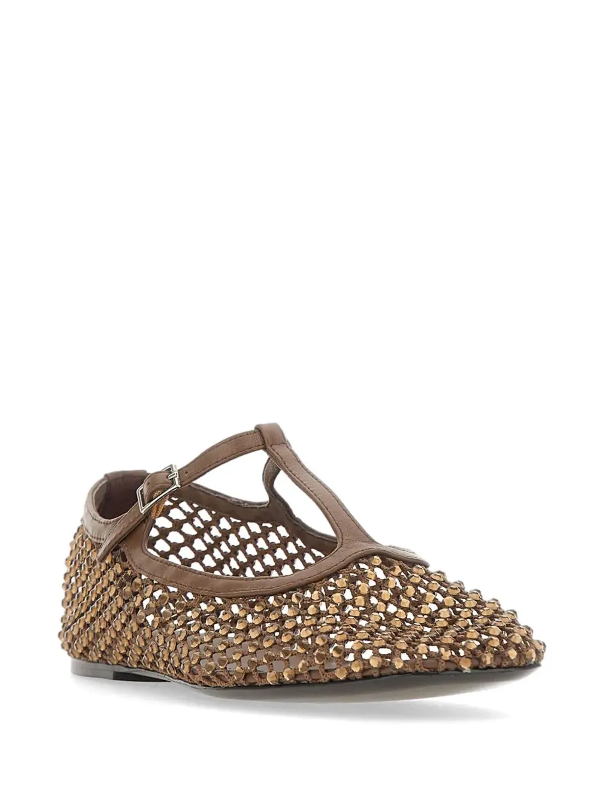 strategia shoes Jewel All Over Strass T-strap pumps - Brown - 画像2