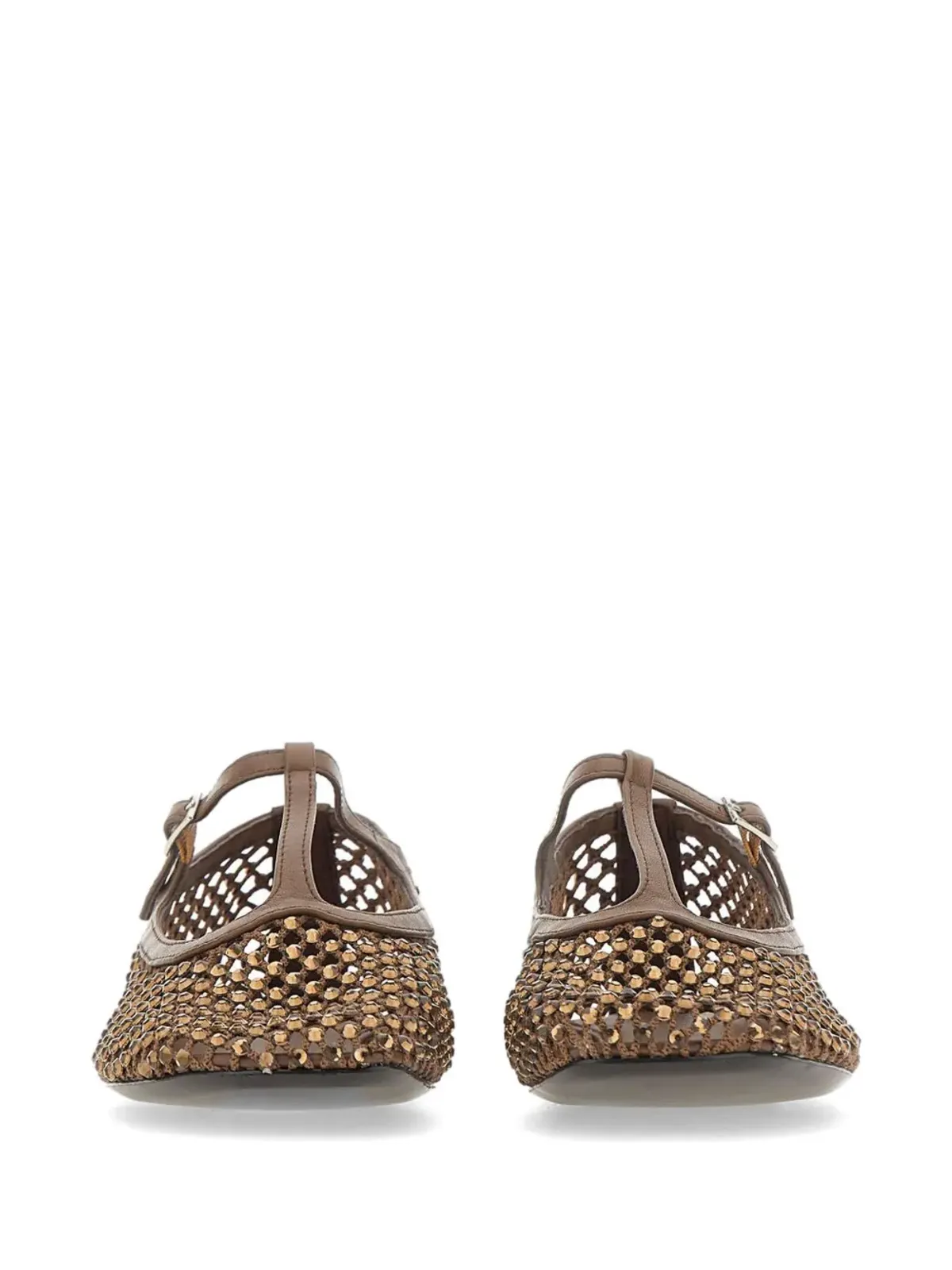 strategia shoes Jewel All Over Strass T-strap pumps - Brown - 画像3