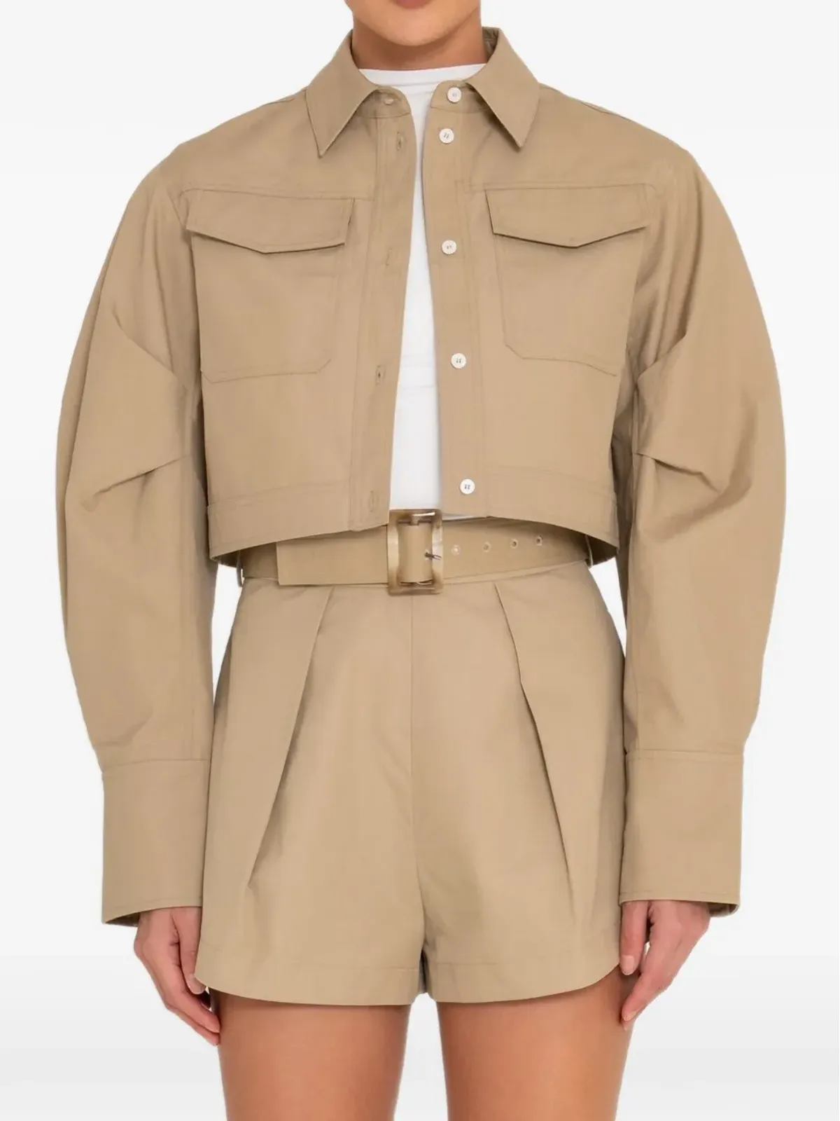 Sans Faff Torino cropped jacket - Neutrals - 画像1