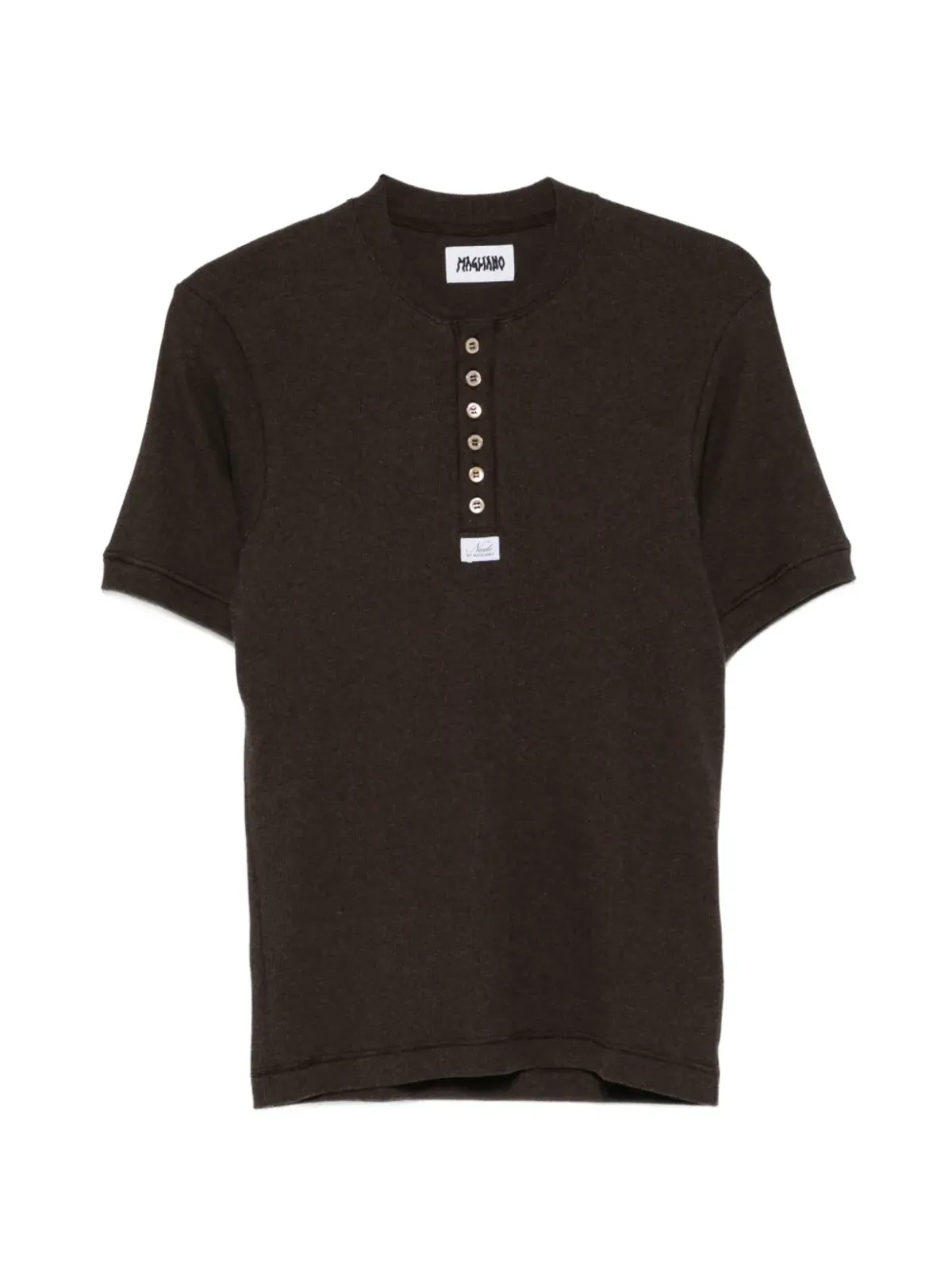 Magliano Nudo Serafino リブ編みヘンリーネックTシャツ - 画像1