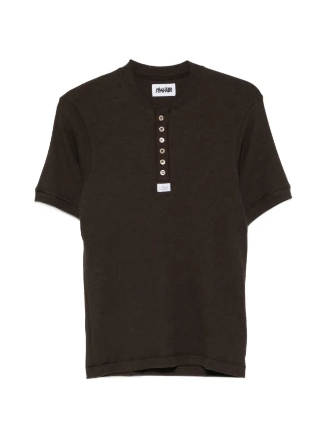 Magliano Magliano Nudo Serafino リブ編みヘンリーネックTシャツの商品画像