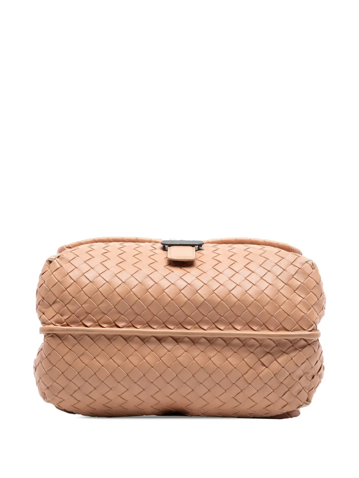 Bottega Veneta ナパレザー イントレッチァート ダブルサイドフラップ ショルダーバッグ ブラウン - 画像4