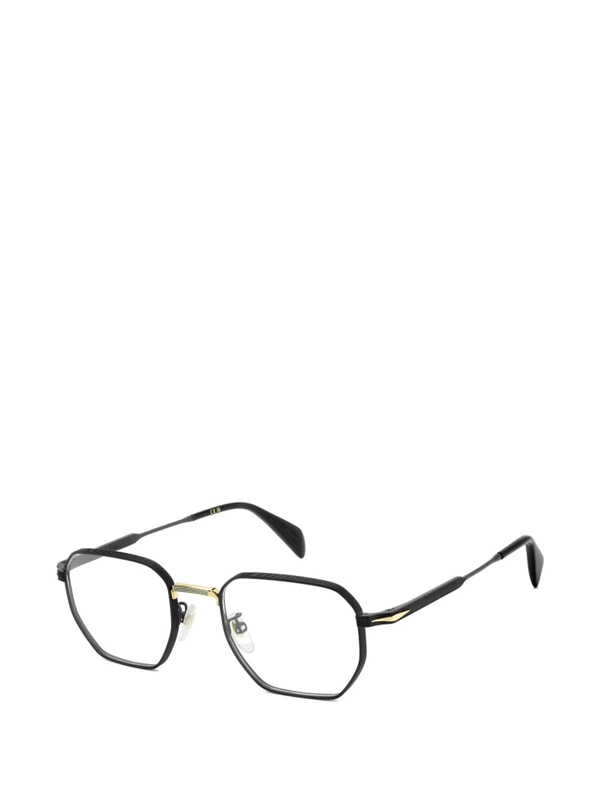 Eyewear by David Beckham ジオメトリックフレーム金属メガネ - 画像2