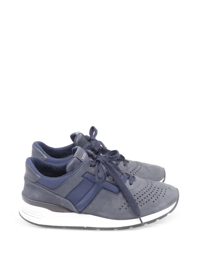 Tod's Vintage Tod's Vintage perforated-detail sneakers - Blueの商品画像