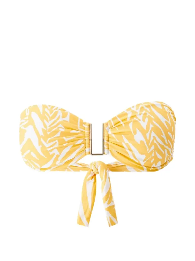 Melissa Odabash Melissa Odabash アニマルプリントのストラップレスビキニトップ（イエロー）の商品画像