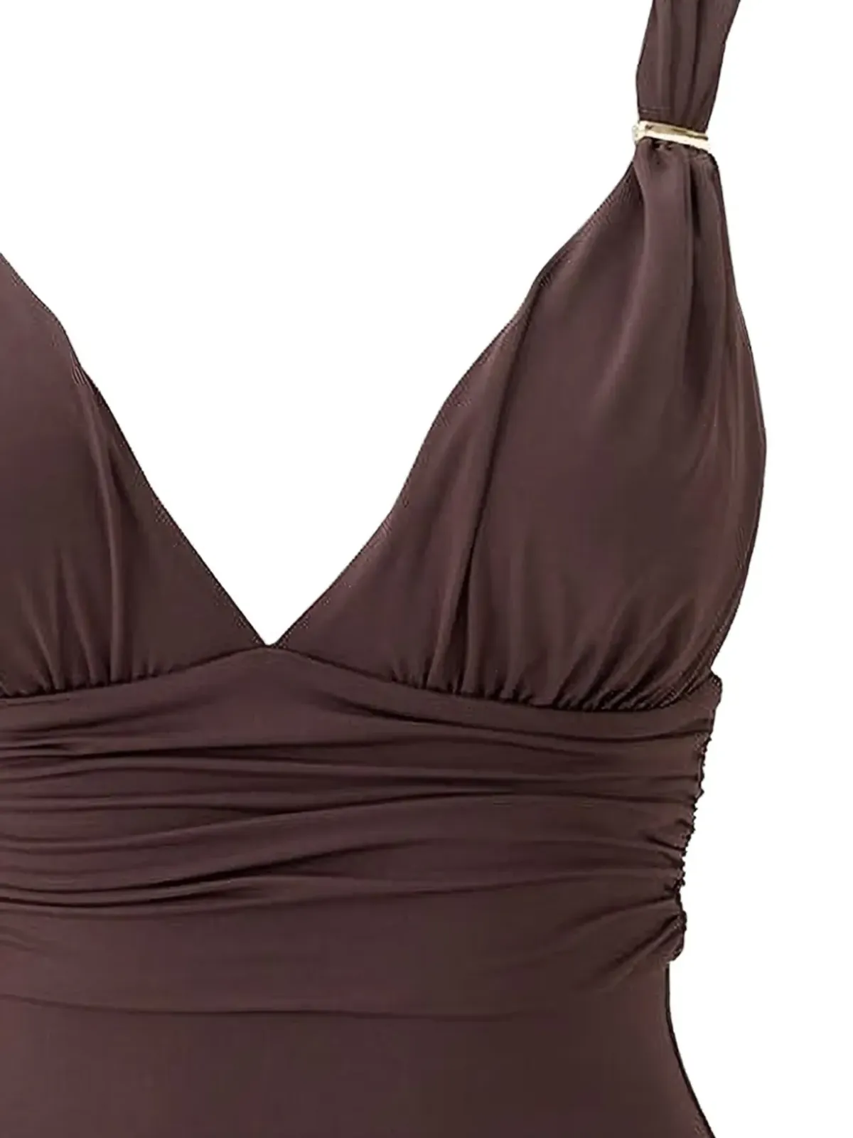 Melissa Odabash Panarea Vネック ギャザー入りワンピース水着 - 画像2
