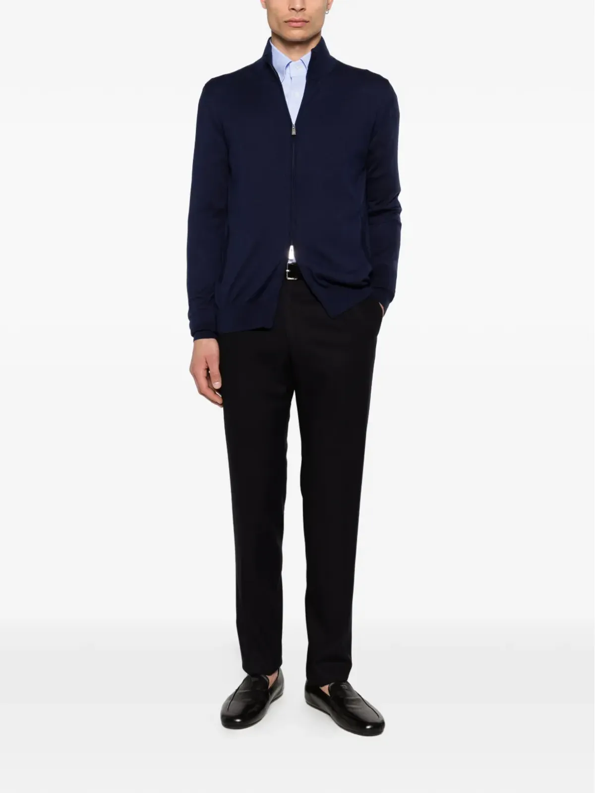 Della Ciana ジップファスナー付きカーディガン - Blue - 画像2