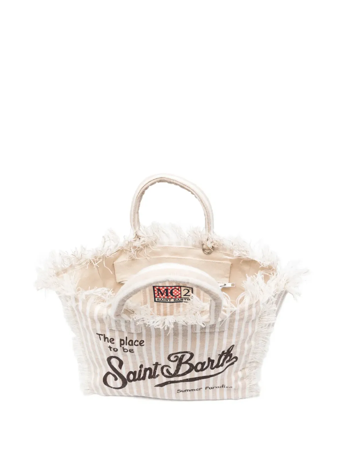 MC2 Saint Barth コレット ストライプ フリンジ トートバッグ - 画像4