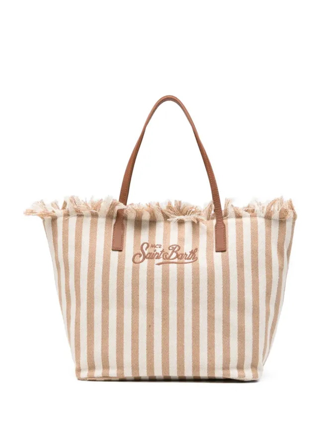 MC2 Saint Barth MC2 Saint Barth シティストライプ柄フリンジ トートバッグの商品画像