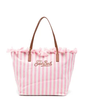 MC2 Saint Barth striped beach bag - White - サムネイル1